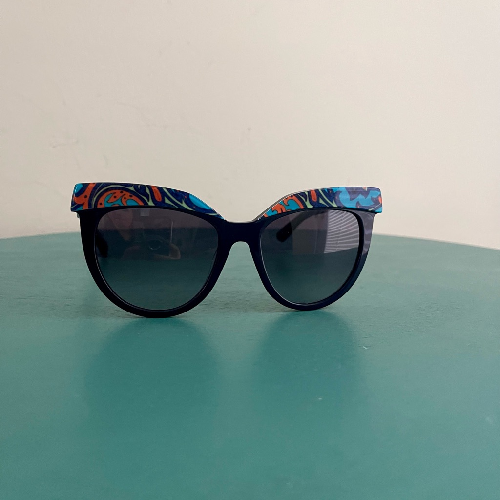New Etro Sunglasses Blue Multi Color Org $529 Made Italy No Case
